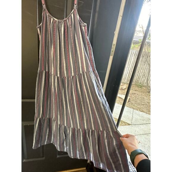 Xirena Westbound Vertical Stripes Ruby Midi Dress Size Medium - Picture 3 of 6